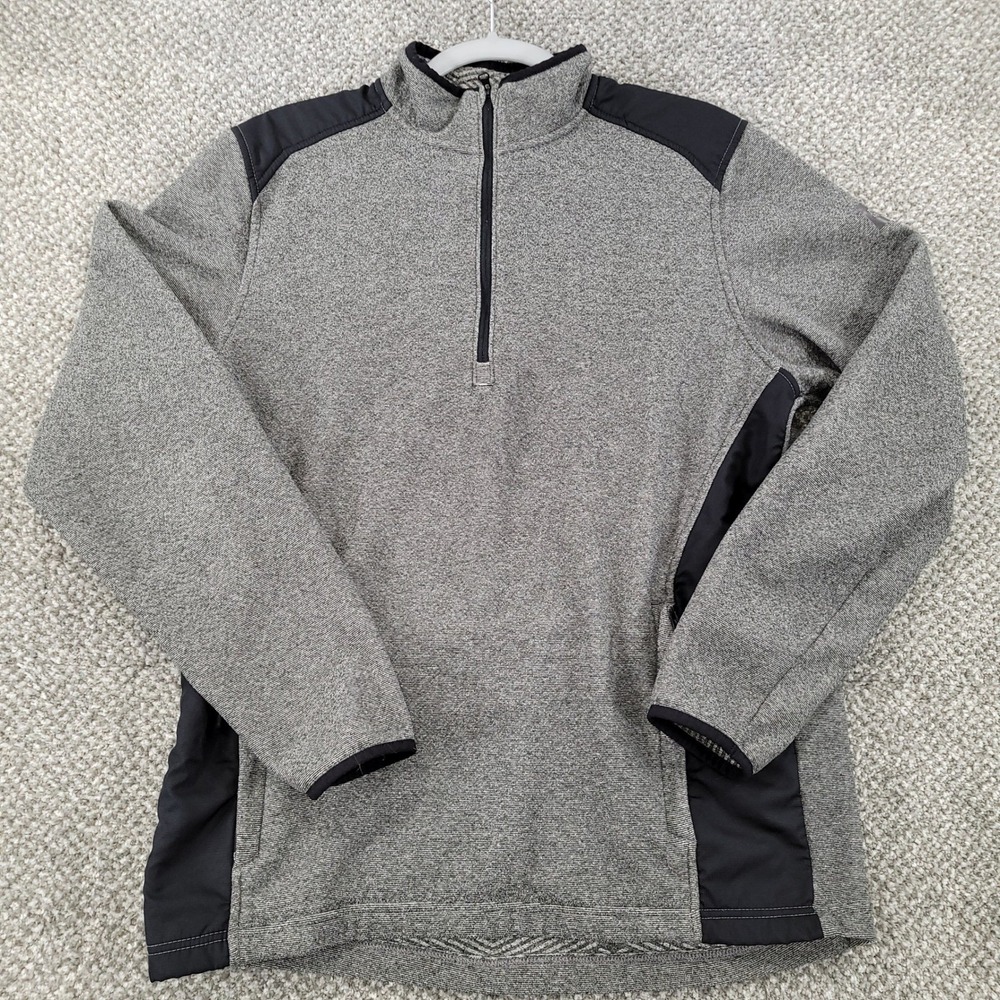 Under Armour ColdGear Infrared Mens Medium Gray Black 1/4 Zip Pullover Fleece